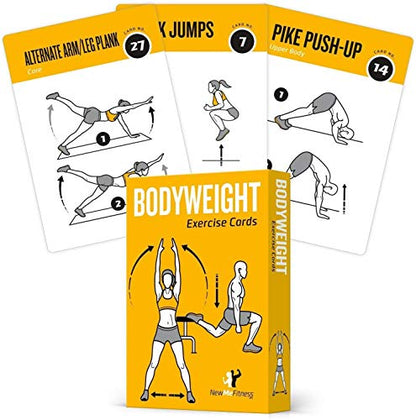 NewMe Fitness Bodyweight Workout Cards, Instructional Fitness Deck for Women & Men, Beginner Fitness Guide to Training Exercises at Home or Gym (Bodyweight, Vol 1) - style: Bodyweight Vol1
