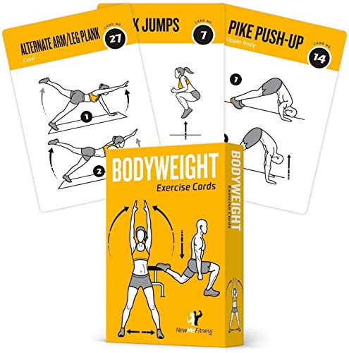 NewMe Fitness Bodyweight Workout Cards, Instructional Fitness Deck for Women & Men, Beginner Fitness Guide to Training Exercises at Home or Gym (Bodyweight, Vol 1) - style: Bodyweight Vol1