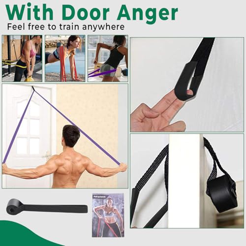 Resistance Band Sets with Accessories – 5 Level Pull Up Exercise Bands with Handles, Door Anchor & Carry Bag | Workout Bands for Strength Training, Home Gym & Fitness