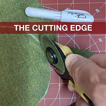 Madam Sew 28mm Rotary Cutter for Fabric | Precision Cloth Cutting Tool with Tungsten Steel Blade and Safety Guard | Fabric Cutter Rotary Tool For Sewing, Arts & Crafts with Comfortable Handle - size: 28mm cutter