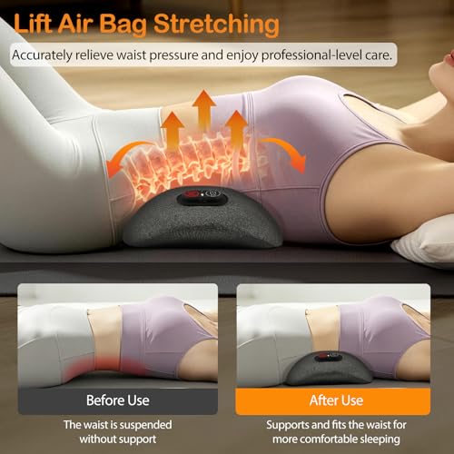 Upgraded Smooth Spine Triple Fusion Back Massager with Heat - Sciatica Pain Relief & Spine Decompression Device, Deep Tissue Massager for Lower Back Pain, Office Chair and Home Use - color: Back