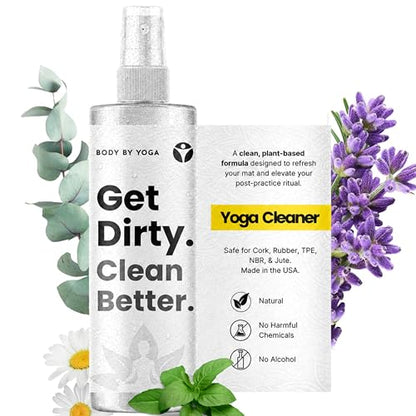Yoga Mat Cleaner Spray – Spa-Like Scent | Eco-Friendly Formula | Neutralizes Sweat & Odor | Helps Protect Your Mat | 8 oz | Plant-Based, Made in USA | Body By Yoga