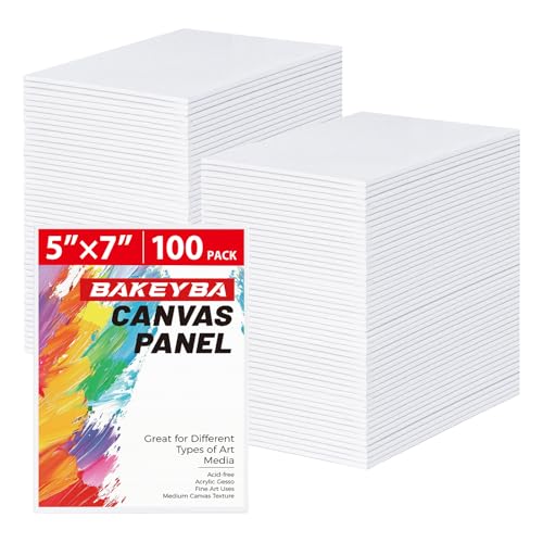 100 Pack 5x7 Inch Small Canvas Boards for Kids Painting | Blank Canvas Panels White 100% Cotton for Acrylics Oil Watercolor Tempera Paints Art Class Supplies - size: 5"x7"- 100pcs