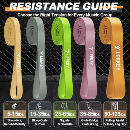 Resistance Bands for Pull Up Assist, Stretch Bands & Exercise Workout Set - color: 5-125LBS ORANGE+GRIP