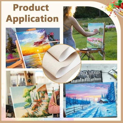 BENECREAT 5.5 Yards x 15 Inch Canvas Roll Linen, Gessoed Medium Grain Artist Canvas for Gesso Art Painting Oil Painting Backdrop Decoration, 0.5mm Thick