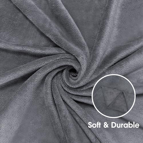 JML Microfiber Bath Towel Set with Hanging Loop, Grey, 30" x 60", 6 Pack - color: Grey, size: 6 Pack-30" x 60"