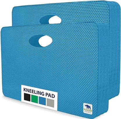 RUGGED RHINO Extra Thick Foam Kneeling Pad for Gardening 2 Pack Bright Blue | Thick Knee Pads, Holds 300 lbs, Protect Knees from Hard Concrete Surfaces for Gardening, Yard, Gym, Mechanic - color: Bright Blue