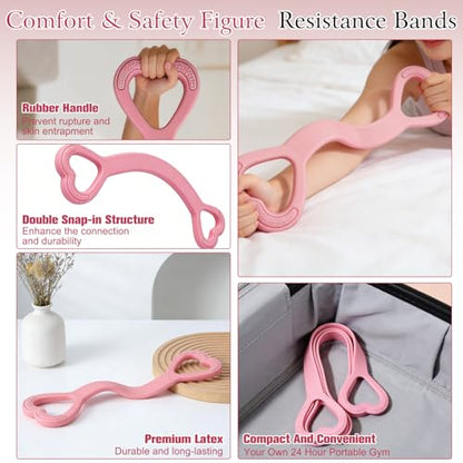 3PCS Figure 8 Resistance Bands with Handles