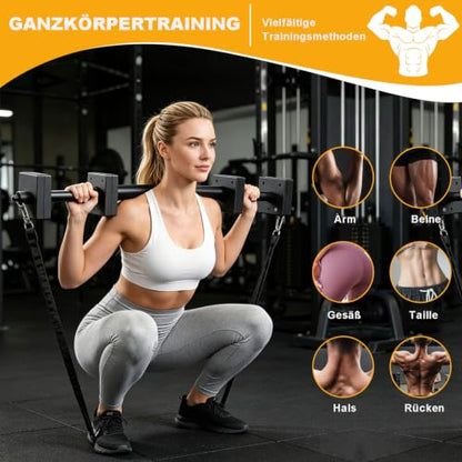 10-in-1 Pilates Bar Kit Works as Ab Rollers, Power Twister and Dumbbells