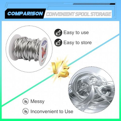 Aluminum Craft Wire,8 Gauge (3mm) Silver Bendable Wire,32 Feet Continuous Roll for Jewelry Making,Sculpting,Floral & Armature Projects - size: 8 Gauge 32FT, style: Silver