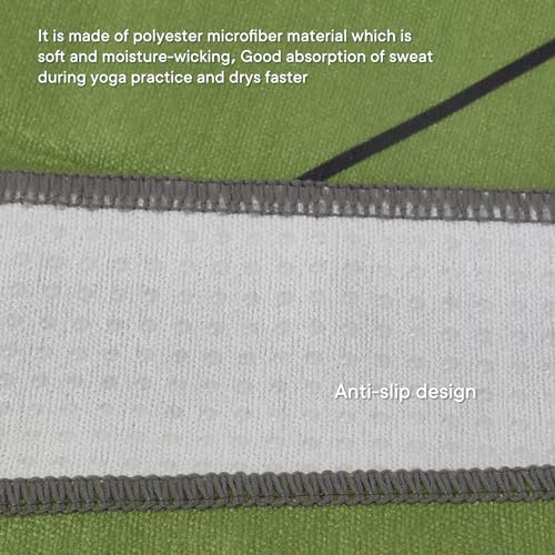 Yoga Towels, Non Slip Hot Yoga Mat Towel with Grip Dots,Super-Absorbent Soft Microfiber Yoga Blanket for Pilates, Fitness and Workout 72inch x 24inch - color: New Styles Green