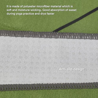 Yoga Towels, Non Slip Hot Yoga Mat Towel with Grip Dots,Super-Absorbent Soft Microfiber Yoga Blanket for Pilates, Fitness and Workout 72inch x 24inch - color: New Styles Green