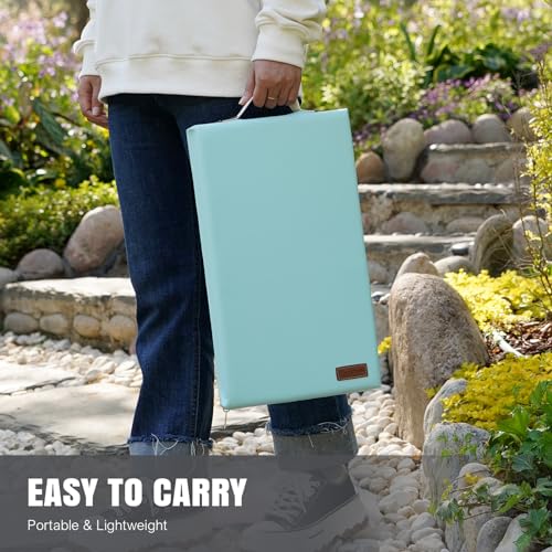 HappyPicnic Waterproof Garden Kneeling Pad, 2in Thick, Green, 1 Pack | Soft High-density Foam knee Support, with Handle, Easy to Clean, Non-slip, for Gardening, Yoga, Prayer, Housework, Exercise - color: Blue Green