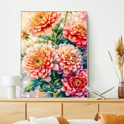 xcemhil Flowers Paint by Numbers Kit for Adults Beginner, Flowers Paint by Number for Adult, Acrylic Paint by Numbers Kits Suitable for Home Wall Art Decor Gifts 16x20 Inch - color: 30-Flowers, size: 16*20