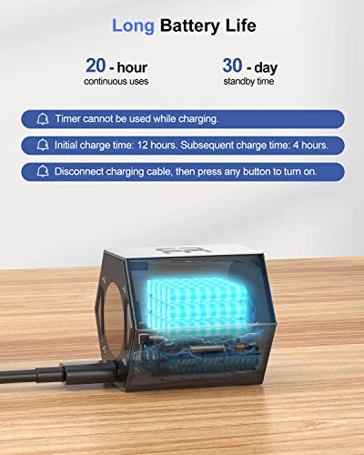 Ticktime T6 Pomodoro Timer Cube for Focus, Study, Work, Task, ADHD, Kitchen - color: Silver