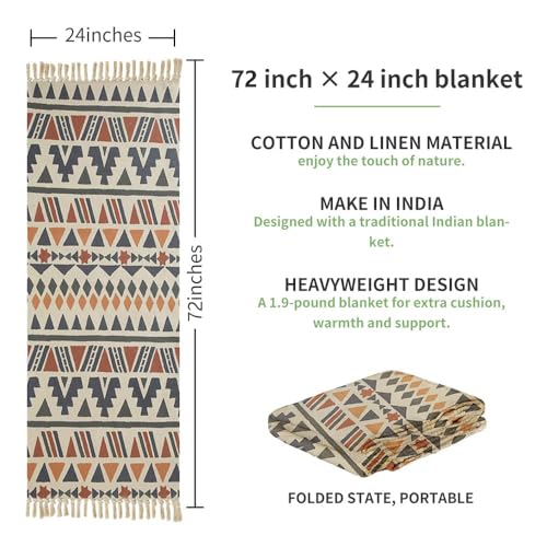 nuveti Cotton Yoga Mat - Absorbent, Grippy Tight Weave, Ashtanga & Hot Yoga Rug, Helps with Slippery Hands & Feet - color: ZhuangSe