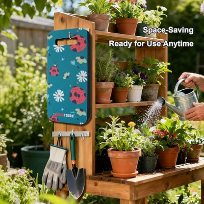 MELOTOUGH Garden Kneeling Pad, 1" Thick Soft NBR Foam Kneeling Pads for Gardening, Cleaning, Work - Lightweight & Comfortable, 15.75"x7.2" (Ladybug) - color: Ladybug