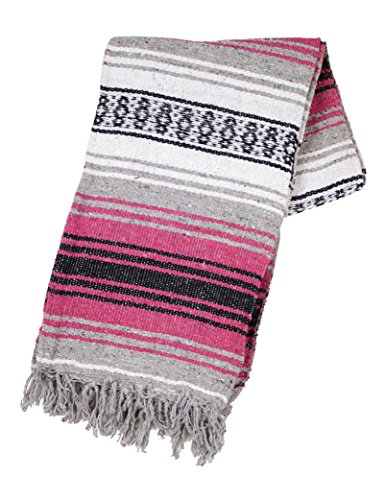 Canyon Creek Mexican Style Falsa Yoga Blanket - color: Hot Pink
