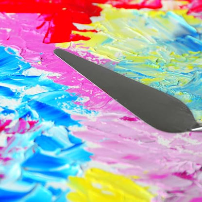 HARFINGTON 9pcs E1-E9 Painting Palette Knife Set Stainless Steel Art Spatula Painting Pallet Knives Scrapers Tools with Plastic Handle for Acrylic Oil Canvas Mixing Spreading