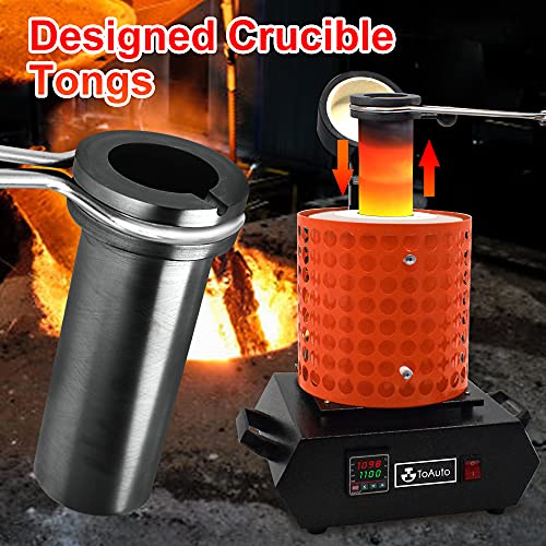 TOAUTO Gold Melting Furnace 1+3 KG 1400W 2100℉ | Digital PID Smelter Kiln Kit Casting Refining Jewelry Precious Metals Gold Silver Copper Aluminum 110V
