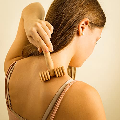 tuuli Body and Face Roller, Multi-Functional Wooden Massage Roller, Helps Ease Muscle Tension and Support Skin Health, Natural Face Massage Tools, Set of 2 (2 Piece Set B) - size: 2 piece set B