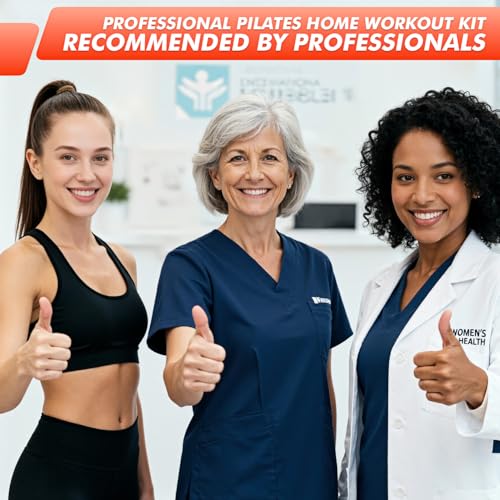 UZTUGG Pilates Equipment Kit at Home for Women, 4-in-1 Workout Essential Set with Pilates Ring, Fabric Resistance Bands, Figure 8 Resistance Band, Pilates Ball–Full Body Toning, Yoga & Stretching - color: orange pilates kit