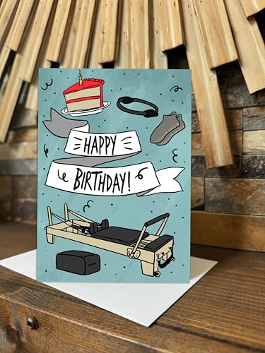 Pilates Birthday Card, Pilates Reformer Card, Pilates Gift, Gym Pilates Yoga Fitness | Pilates Inspiration and Poses - style: Pilates2