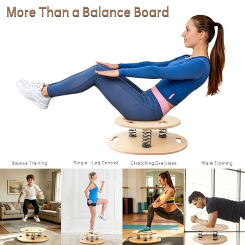 Balance Board & Wobble Board with Spring System,Proprioception Trainer for Physical Therapy,Rehabilitation, Posture & Coordination,Balance Board for Adults,Seniors & Kids