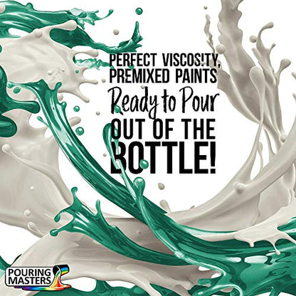 Pouring Masters Aqua Metallic Pearl Ready to Pour Acrylic Pouring Paint - Premium 64-Ounce Pre-Mixed Fluid Acrylic Paint - Fluid Art Supplies for Canvas, Wood, Paper, Tile & Rocks - color: Aqua Metallic Pearl, size: 64 Fl Oz (Pack of 1)