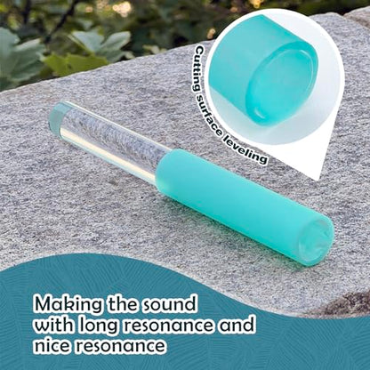 Singing Bowl Mallet Blue Acrylic Rubber Striker Mallet for Playing Quartz Crystal Singing Bowl with Bundle Pocket - color: Blue