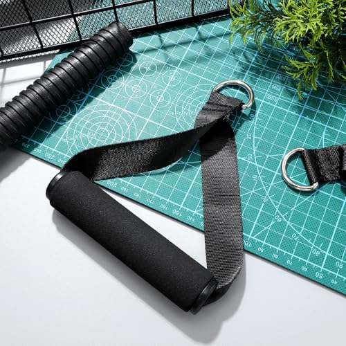Garneck 4pcs Resistance Band Handles Plastic D Ring Exercise Strap Foam Handle Band Fitness Equipment for Home Gym Overhead Strength Training Stretching Black - color: 8pack