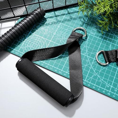 Garneck 4pcs Resistance Band Handles Plastic D Ring Exercise Strap Foam Handle Band Fitness Equipment for Home Gym Overhead Strength Training Stretching Black - color: 8pack