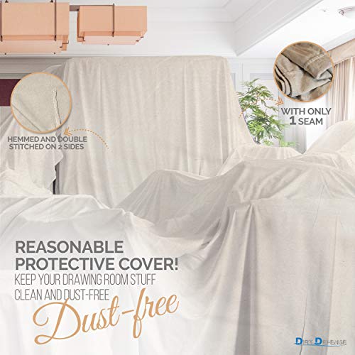 Drop Cloth Cotton Tarp Large Canvas Tarp for Art Supplies, Drop Cloths for Painting Supplies/Paint Canvas Fabric and Furniture Cover from Paint by DIRT DEFENSE (4ftx12ft Pack of 1) - size: 4ft x 12ft Pack of 1