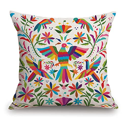 TSSOHU Throw Pillow Cover Colorful Mexican Style Pillow Case Decorative 18 x 18 Inches Outdoor Cushion Couch Sofa Pillowcases - color: Tss41