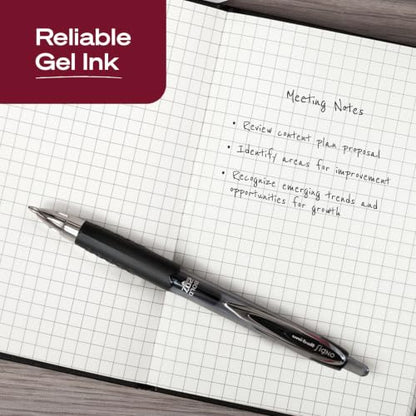 uniball™ 207 Gel Pens, Black Ink, 1.0mm Bold Point, Retractable, 12 Count | Smooth Writing, Fraud-Resistant, uni Super Ink™ - size: 1 Count (Pack of 12)
