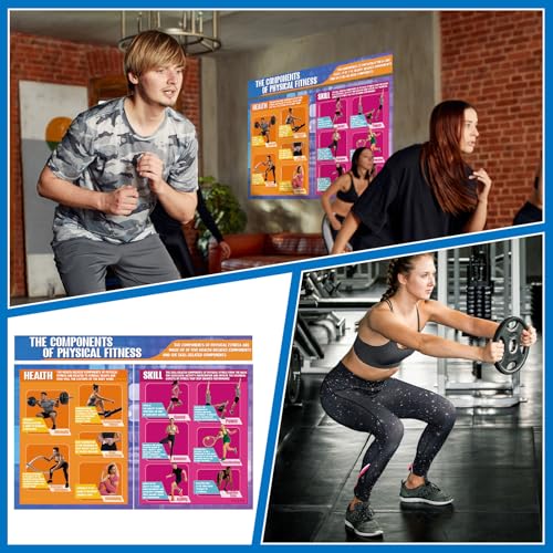 Tinlade Physical Fitness Classroom Poster Set Extra Large 34.5” x 26.5” - style: Physical Training