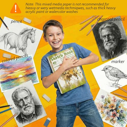 Qlmhudaim Watercolor Paper Pad – A4 (8.2" x 11.7") 140lb/300gsm,Heavyweight Cold Press Paper - for Watercolor, Mixed Media, Drawing & Sketch Book for Kids - Artist Professional & Craft Supplies