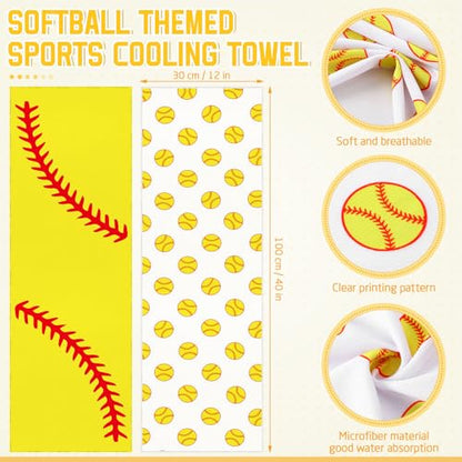 FuWeave 12 Pcs Softball with Snap Cooling Towels Gifts 40 x 12 Inch - color: Softball With Snap, size: 40 x 12 inches