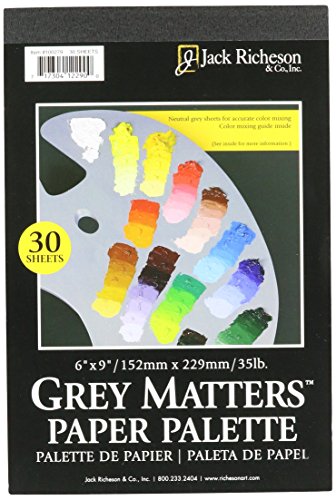 Jack Richeson Grey Matters Disposable Paper Palette, 6 x 9 in, 30 Sheets - color: Gray