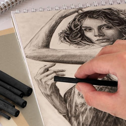 150 Pcs Willow Charcoal Sticks, Soft Vine Charcoal Pencils | Artist Willow Charcoal Sticks for Drawing, Sketching, Shading, 5.7 Inch in Length, 2-9 mm in Diameter
