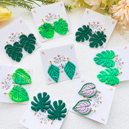 Leaf Shape Polymer Clay Cutters Set – Molds and Clay Cutters for Polymer Clay, Botanical Clay Earring Tools - color: B color