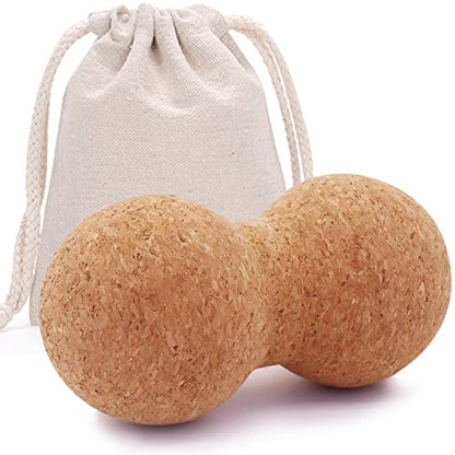 KITWILD Cork Peanut Massage Ball | Peanut Double Lacrosse Massage Ball, Deep Tissue Muscle Massage, Myofascial Release, Muscle Knots, Yoga Therapy - style: 1 Pack, Peanut ball