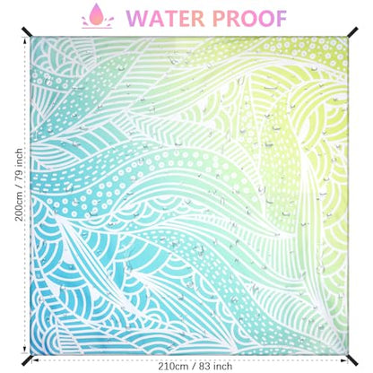 Beach Blanket Waterproof Sandproof Quick Drying Beach Mat Extra Large - size: 79" X 83"