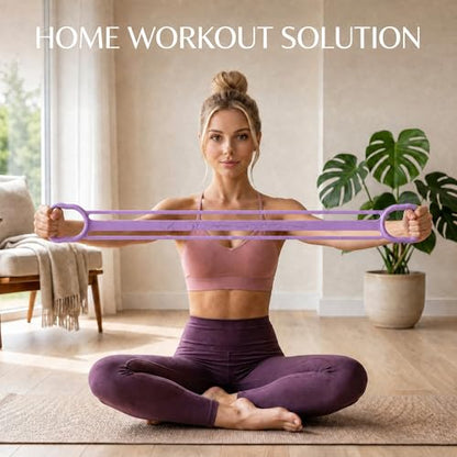 3 Pack Resistance Bands with Handles, Shoulder Trainer for Physical Therapy Home Workout Pilates, Ergonomic Grip Durable Exercise Bands - color: Pink , Blue , Purple