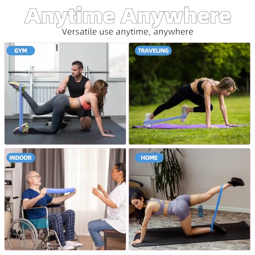 Resistance Loop Exercise Bands, Resistance Bands Exercise Bands for Home Fitness, Stretching, Strength Training, Physical Therapy,Elastic Workout Bands for Women Men Kids, Set of 5 - color: Blue