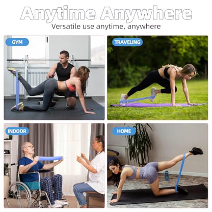 Resistance Loop Exercise Bands, Resistance Bands Exercise Bands for Home Fitness, Stretching, Strength Training, Physical Therapy,Elastic Workout Bands for Women Men Kids, Set of 5 - color: Blue