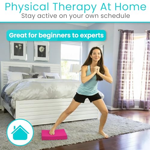 Vive Balance Pad - Foam Large Yoga Mat Trainer for Physical Therapy, Stability Workout, Knee and Ankle Exercise, Strength Training, Rehab - Chair Cushion for Adults, Kids, and Travel - color: Zen Pink