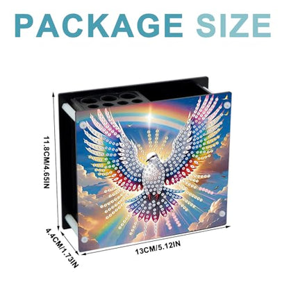 DIY Bird Diamond Art Painting Pen Holder, Diamond Pencil Case Gift, Makeup Brush Multifunctional Ornaments, Pencil Cup Pen Organizer Desktop Storage for Office, Study
