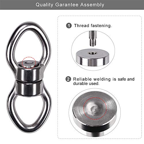 SELEWARE Silent Bearing Swing Swivel with 2 Carabiners, 360° Rotational Device Hanging Accessory for Tree Swing, Hammock Chair, Yoga,1200LB Capacity - color: Swivel (C) and 2 Carabiners
