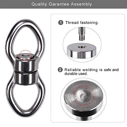 SELEWARE Silent Bearing Swing Swivel with 2 Carabiners, 360° Rotational Device Hanging Accessory for Tree Swing, Hammock Chair, Yoga,1200LB Capacity - color: Swivel (C) and 2 Carabiners